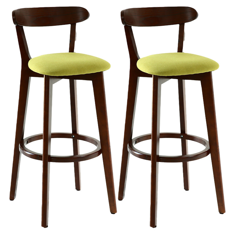 Scandinavian Style Bar-stool with Wooden leg Square Seat Counter Stool for Kitchen Bar Natural Green 2 Piece Set Clearhalo 'Bar Furniture' 'Bar Stools' 'bar_stools' 'furn' 'furn_bar_stools' 'furniture_bar_stools' 'Kitchen & Dining Furniture' 'kitchen&dining_furn' 'kitchen' 'kitchen_furn' Furniture' 4339727