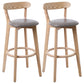 Scandinavian Style Bar-stool with Wooden leg Square Seat Counter Stool for Kitchen Bar Wood Gray 2 Piece Set Clearhalo 'Bar Furniture' 'Bar Stools' 'bar_stools' 'furn' 'furn_bar_stools' 'furniture_bar_stools' 'Kitchen & Dining Furniture' 'kitchen&dining_furn' 'kitchen' 'kitchen_furn' Furniture' 4339728