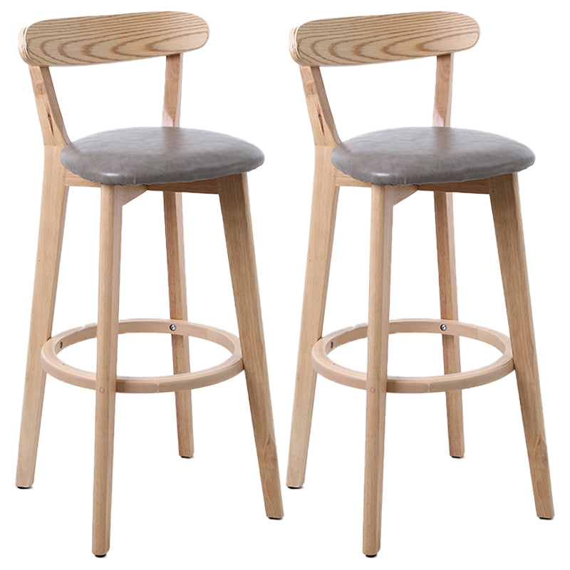Scandinavian Style Bar-stool with Wooden leg Square Seat Counter Stool for Kitchen Bar Wood Gray 2 Piece Set Clearhalo 'Bar Furniture' 'Bar Stools' 'bar_stools' 'furn' 'furn_bar_stools' 'furniture_bar_stools' 'Kitchen & Dining Furniture' 'kitchen&dining_furn' 'kitchen' 'kitchen_furn' Furniture' 4339728