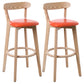 Scandinavian Style Bar-stool with Wooden leg Square Seat Counter Stool for Kitchen Bar Wood Green 2 Piece Set Clearhalo 'Bar Furniture' 'Bar Stools' 'bar_stools' 'furn' 'furn_bar_stools' 'furniture_bar_stools' 'Kitchen & Dining Furniture' 'kitchen&dining_furn' 'kitchen' 'kitchen_furn' Furniture' 4339729