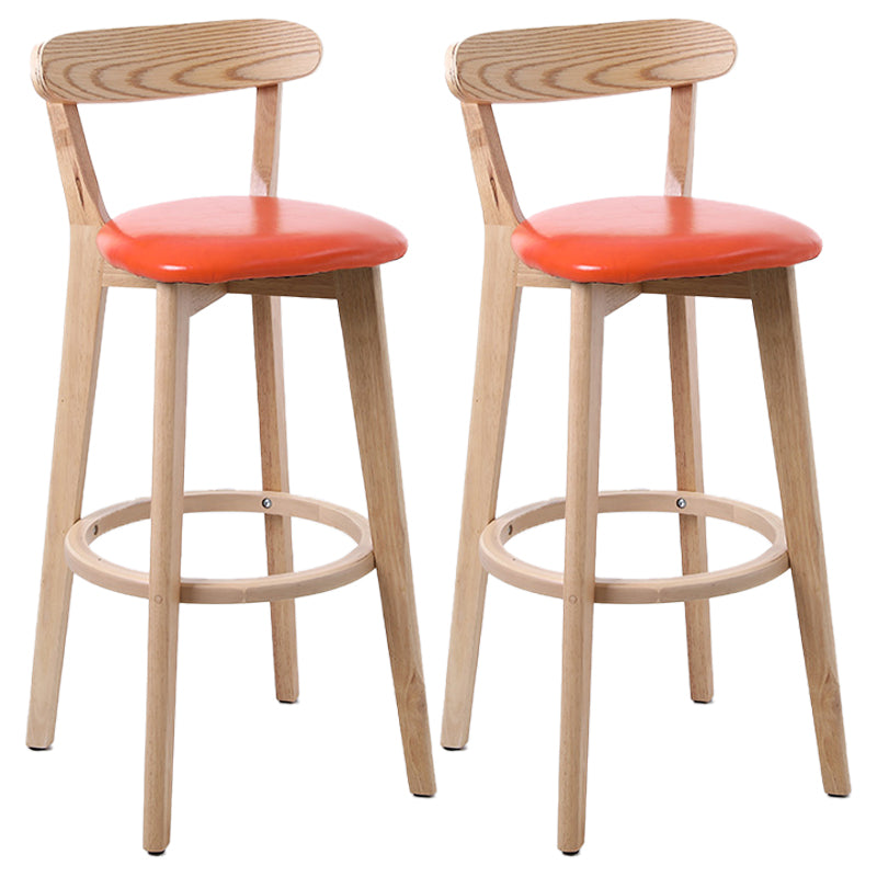 Scandinavian Style Bar-stool with Wooden leg Square Seat Counter Stool for Kitchen Bar Wood Green 2 Piece Set Clearhalo 'Bar Furniture' 'Bar Stools' 'bar_stools' 'furn' 'furn_bar_stools' 'furniture_bar_stools' 'Kitchen & Dining Furniture' 'kitchen&dining_furn' 'kitchen' 'kitchen_furn' Furniture' 4339729