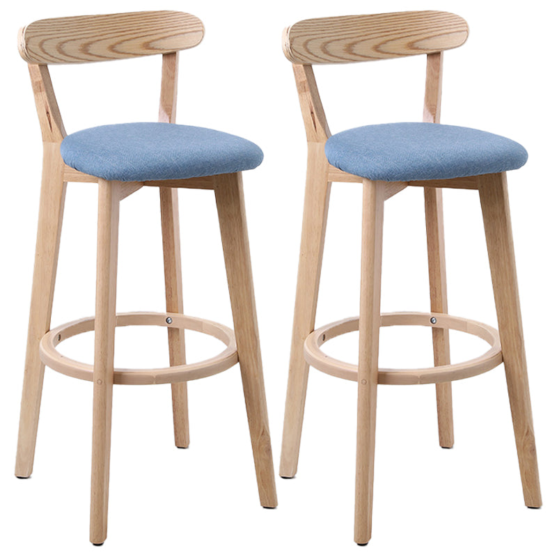 Scandinavian Style Bar-stool with Wooden leg Square Seat Counter Stool for Kitchen Bar Wood Blue 2 Piece Set Clearhalo 'Bar Furniture' 'Bar Stools' 'bar_stools' 'furn' 'furn_bar_stools' 'furniture_bar_stools' 'Kitchen & Dining Furniture' 'kitchen&dining_furn' 'kitchen' 'kitchen_furn' Furniture' 4339730