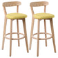 Scandinavian Style Bar-stool with Wooden leg Square Seat Counter Stool for Kitchen Bar Wood Yellow 2 Piece Set Clearhalo 'Bar Furniture' 'Bar Stools' 'bar_stools' 'furn' 'furn_bar_stools' 'furniture_bar_stools' 'Kitchen & Dining Furniture' 'kitchen&dining_furn' 'kitchen' 'kitchen_furn' Furniture' 4339731