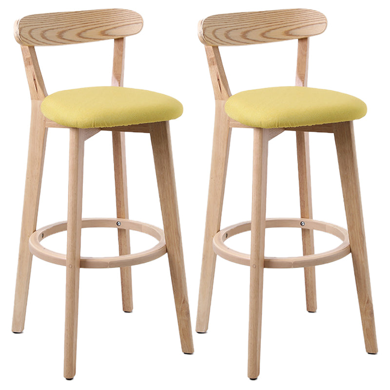 Scandinavian Style Bar-stool with Wooden leg Square Seat Counter Stool for Kitchen Bar Wood Yellow 2 Piece Set Clearhalo 'Bar Furniture' 'Bar Stools' 'bar_stools' 'furn' 'furn_bar_stools' 'furniture_bar_stools' 'Kitchen & Dining Furniture' 'kitchen&dining_furn' 'kitchen' 'kitchen_furn' Furniture' 4339731