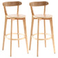 Scandinavian Style Bar-stool with Wooden leg Square Seat Counter Stool for Kitchen Bar Wood Natural 2 Piece Set Clearhalo 'Bar Furniture' 'Bar Stools' 'bar_stools' 'furn' 'furn_bar_stools' 'furniture_bar_stools' 'Kitchen & Dining Furniture' 'kitchen&dining_furn' 'kitchen' 'kitchen_furn' Furniture' 4339732