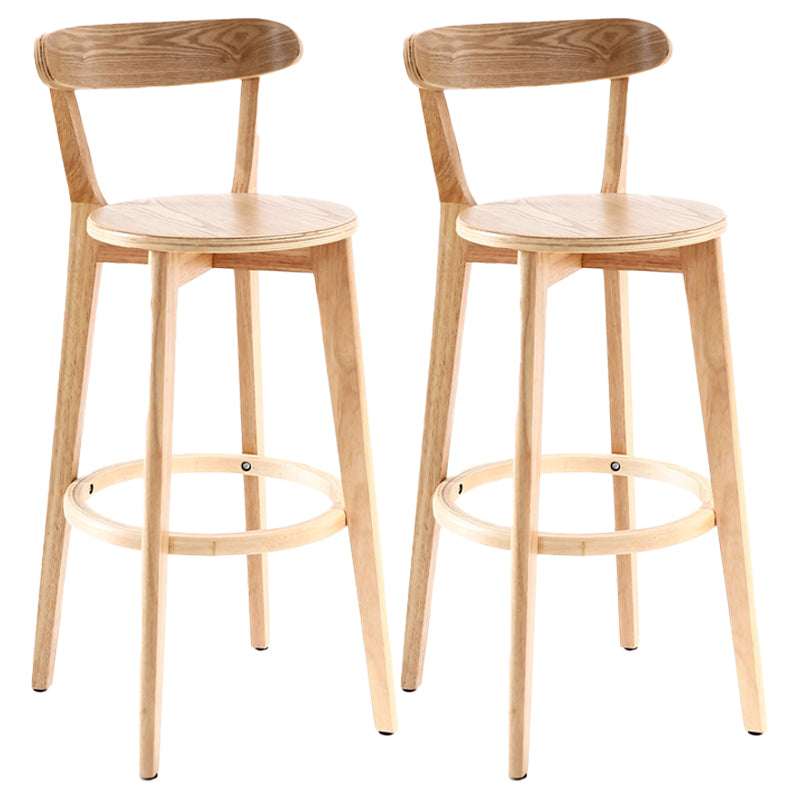 Scandinavian Style Bar-stool with Wooden leg Square Seat Counter Stool for Kitchen Bar Wood Natural 2 Piece Set Clearhalo 'Bar Furniture' 'Bar Stools' 'bar_stools' 'furn' 'furn_bar_stools' 'furniture_bar_stools' 'Kitchen & Dining Furniture' 'kitchen&dining_furn' 'kitchen' 'kitchen_furn' Furniture' 4339732