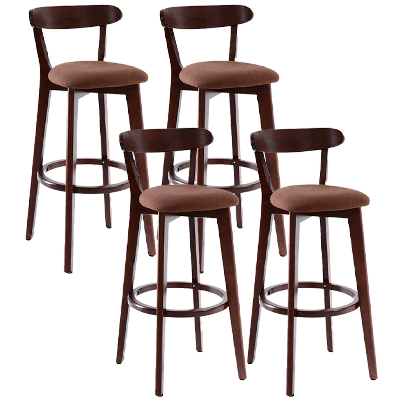 Scandinavian Style Bar-stool with Wooden leg Square Seat Counter Stool for Kitchen Bar Natural Brown 4 Piece Set Clearhalo 'Bar Furniture' 'Bar Stools' 'bar_stools' 'furn' 'furn_bar_stools' 'furniture_bar_stools' 'Kitchen & Dining Furniture' 'kitchen&dining_furn' 'kitchen' 'kitchen_furn' Furniture' 4339733