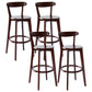 Scandinavian Style Bar-stool with Wooden leg Square Seat Counter Stool for Kitchen Bar Natural Natural 4 Piece Set Clearhalo 'Bar Furniture' 'Bar Stools' 'bar_stools' 'furn' 'furn_bar_stools' 'furniture_bar_stools' 'Kitchen & Dining Furniture' 'kitchen&dining_furn' 'kitchen' 'kitchen_furn' Furniture' 4339734