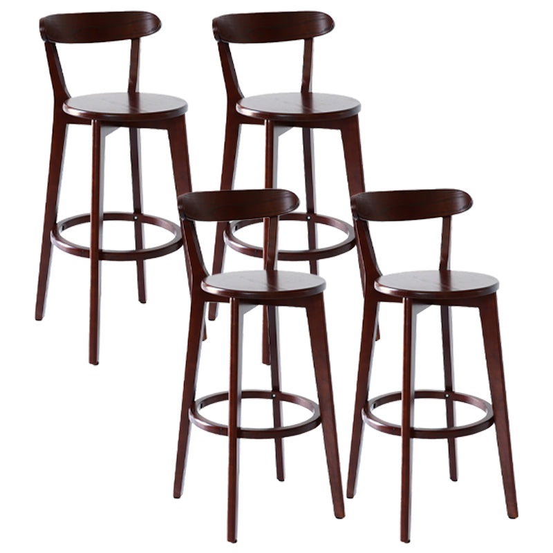 Scandinavian Style Bar-stool with Wooden leg Square Seat Counter Stool for Kitchen Bar Natural Natural 4 Piece Set Clearhalo 'Bar Furniture' 'Bar Stools' 'bar_stools' 'furn' 'furn_bar_stools' 'furniture_bar_stools' 'Kitchen & Dining Furniture' 'kitchen&dining_furn' 'kitchen' 'kitchen_furn' Furniture' 4339734