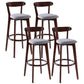 Scandinavian Style Bar-stool with Wooden leg Square Seat Counter Stool for Kitchen Bar Natural Dark Gray 4 Piece Set Clearhalo 'Bar Furniture' 'Bar Stools' 'bar_stools' 'furn' 'furn_bar_stools' 'furniture_bar_stools' 'Kitchen & Dining Furniture' 'kitchen&dining_furn' 'kitchen' 'kitchen_furn' Furniture' 4339735