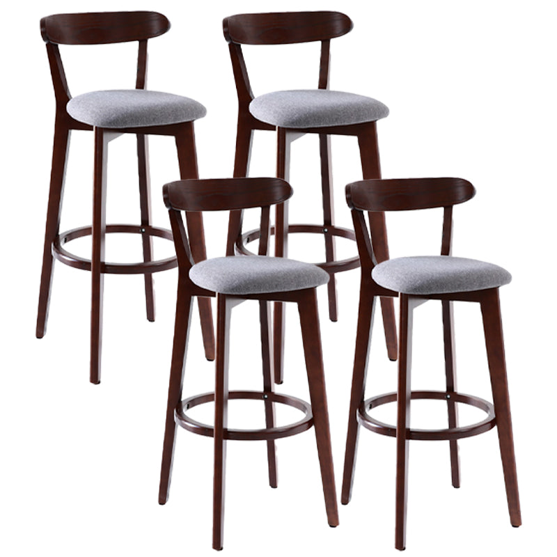 Scandinavian Style Bar-stool with Wooden leg Square Seat Counter Stool for Kitchen Bar Natural Dark Gray 4 Piece Set Clearhalo 'Bar Furniture' 'Bar Stools' 'bar_stools' 'furn' 'furn_bar_stools' 'furniture_bar_stools' 'Kitchen & Dining Furniture' 'kitchen&dining_furn' 'kitchen' 'kitchen_furn' Furniture' 4339735
