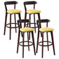 Scandinavian Style Bar-stool with Wooden leg Square Seat Counter Stool for Kitchen Bar Natural Yellow 4 Piece Set Clearhalo 'Bar Furniture' 'Bar Stools' 'bar_stools' 'furn' 'furn_bar_stools' 'furniture_bar_stools' 'Kitchen & Dining Furniture' 'kitchen&dining_furn' 'kitchen' 'kitchen_furn' Furniture' 4339736