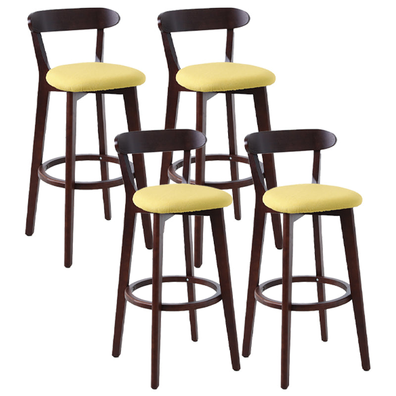 Scandinavian Style Bar-stool with Wooden leg Square Seat Counter Stool for Kitchen Bar Natural Yellow 4 Piece Set Clearhalo 'Bar Furniture' 'Bar Stools' 'bar_stools' 'furn' 'furn_bar_stools' 'furniture_bar_stools' 'Kitchen & Dining Furniture' 'kitchen&dining_furn' 'kitchen' 'kitchen_furn' Furniture' 4339736