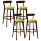 Scandinavian Style Bar-stool with Wooden leg Square Seat Counter Stool for Kitchen Bar Natural Green 4 Piece Set Clearhalo 'Bar Furniture' 'Bar Stools' 'bar_stools' 'furn' 'furn_bar_stools' 'furniture_bar_stools' 'Kitchen & Dining Furniture' 'kitchen&dining_furn' 'kitchen' 'kitchen_furn' Furniture' 4339738