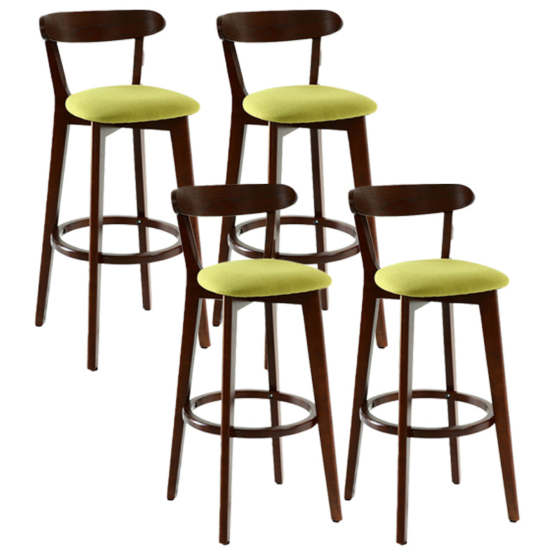 Scandinavian Style Bar-stool with Wooden leg Square Seat Counter Stool for Kitchen Bar Natural Green 4 Piece Set Clearhalo 'Bar Furniture' 'Bar Stools' 'bar_stools' 'furn' 'furn_bar_stools' 'furniture_bar_stools' 'Kitchen & Dining Furniture' 'kitchen&dining_furn' 'kitchen' 'kitchen_furn' Furniture' 4339738