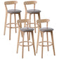 Scandinavian Style Bar-stool with Wooden leg Square Seat Counter Stool for Kitchen Bar Wood Gray 4 Piece Set Clearhalo 'Bar Furniture' 'Bar Stools' 'bar_stools' 'furn' 'furn_bar_stools' 'furniture_bar_stools' 'Kitchen & Dining Furniture' 'kitchen&dining_furn' 'kitchen' 'kitchen_furn' Furniture' 4339739