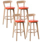 Scandinavian Style Bar-stool with Wooden leg Square Seat Counter Stool for Kitchen Bar Wood Green 4 Piece Set Clearhalo 'Bar Furniture' 'Bar Stools' 'bar_stools' 'furn' 'furn_bar_stools' 'furniture_bar_stools' 'Kitchen & Dining Furniture' 'kitchen&dining_furn' 'kitchen' 'kitchen_furn' Furniture' 4339740