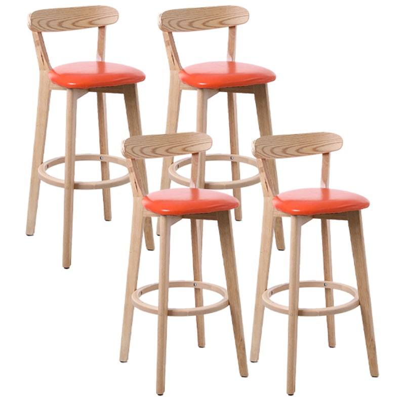 Scandinavian Style Bar-stool with Wooden leg Square Seat Counter Stool for Kitchen Bar Wood Green 4 Piece Set Clearhalo 'Bar Furniture' 'Bar Stools' 'bar_stools' 'furn' 'furn_bar_stools' 'furniture_bar_stools' 'Kitchen & Dining Furniture' 'kitchen&dining_furn' 'kitchen' 'kitchen_furn' Furniture' 4339740