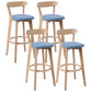 Scandinavian Style Bar-stool with Wooden leg Square Seat Counter Stool for Kitchen Bar Wood Blue 4 Piece Set Clearhalo 'Bar Furniture' 'Bar Stools' 'bar_stools' 'furn' 'furn_bar_stools' 'furniture_bar_stools' 'Kitchen & Dining Furniture' 'kitchen&dining_furn' 'kitchen' 'kitchen_furn' Furniture' 4339741