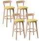 Scandinavian Style Bar-stool with Wooden leg Square Seat Counter Stool for Kitchen Bar Wood Yellow 4 Piece Set Clearhalo 'Bar Furniture' 'Bar Stools' 'bar_stools' 'furn' 'furn_bar_stools' 'furniture_bar_stools' 'Kitchen & Dining Furniture' 'kitchen&dining_furn' 'kitchen' 'kitchen_furn' Furniture' 4339742