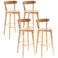 Scandinavian Style Bar-stool with Wooden leg Square Seat Counter Stool for Kitchen Bar Wood Natural 4 Piece Set Clearhalo 'Bar Furniture' 'Bar Stools' 'bar_stools' 'furn' 'furn_bar_stools' 'furniture_bar_stools' 'Kitchen & Dining Furniture' 'kitchen&dining_furn' 'kitchen' 'kitchen_furn' Furniture' 4339743