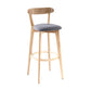 Scandinavian Style Bar-stool with Wooden leg Square Seat Counter Stool for Kitchen Bar Wood Dark Gray 1 Piece Clearhalo 'Bar Furniture' 'Bar Stools' 'bar_stools' 'furn' 'furn_bar_stools' 'furniture_bar_stools' 'Kitchen & Dining Furniture' 'kitchen&dining_furn' 'kitchen' 'kitchen_furn' Furniture' 4339744