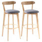 Scandinavian Style Bar-stool with Wooden leg Square Seat Counter Stool for Kitchen Bar Wood Dark Gray 2 Piece Set Clearhalo 'Bar Furniture' 'Bar Stools' 'bar_stools' 'furn' 'furn_bar_stools' 'furniture_bar_stools' 'Kitchen & Dining Furniture' 'kitchen&dining_furn' 'kitchen' 'kitchen_furn' Furniture' 4339745