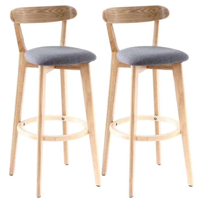 Scandinavian Style Bar-stool with Wooden leg Square Seat Counter Stool for Kitchen Bar Wood Dark Gray 2 Piece Set Clearhalo 'Bar Furniture' 'Bar Stools' 'bar_stools' 'furn' 'furn_bar_stools' 'furniture_bar_stools' 'Kitchen & Dining Furniture' 'kitchen&dining_furn' 'kitchen' 'kitchen_furn' Furniture' 4339745