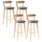 Scandinavian Style Bar-stool with Wooden leg Square Seat Counter Stool for Kitchen Bar Wood Dark Gray 4 Piece Set Clearhalo 'Bar Furniture' 'Bar Stools' 'bar_stools' 'furn' 'furn_bar_stools' 'furniture_bar_stools' 'Kitchen & Dining Furniture' 'kitchen&dining_furn' 'kitchen' 'kitchen_furn' Furniture' 4339746
