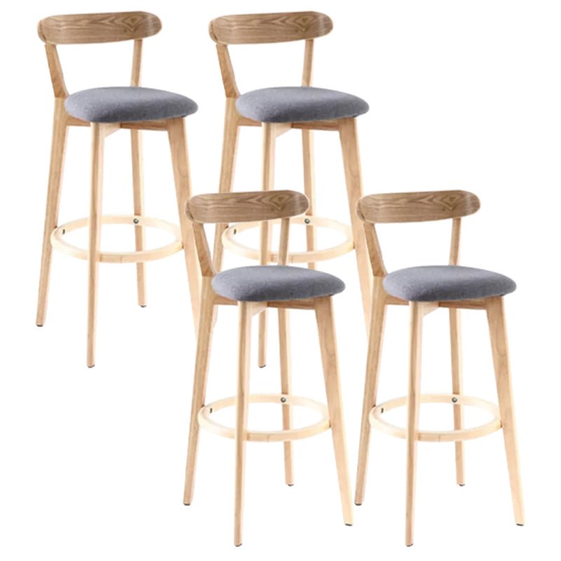 Scandinavian Style Bar-stool with Wooden leg Square Seat Counter Stool for Kitchen Bar Wood Dark Gray 4 Piece Set Clearhalo 'Bar Furniture' 'Bar Stools' 'bar_stools' 'furn' 'furn_bar_stools' 'furniture_bar_stools' 'Kitchen & Dining Furniture' 'kitchen&dining_furn' 'kitchen' 'kitchen_furn' Furniture' 4339746