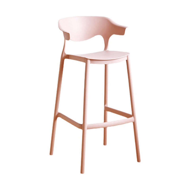 Stackable Plastic Indoor Counter Stools Low Back Scandinavian Bar Stools with Footrest Clearhalo 'Bar Furniture' 'Bar Stools' 'bar_stools' 'furn' 'furn_bar_stools' 'furniture_bar_stools' 'Kitchen & Dining Furniture' 'kitchen&dining_furn' 'kitchen' 'kitchen_furn' Furniture' 4339756