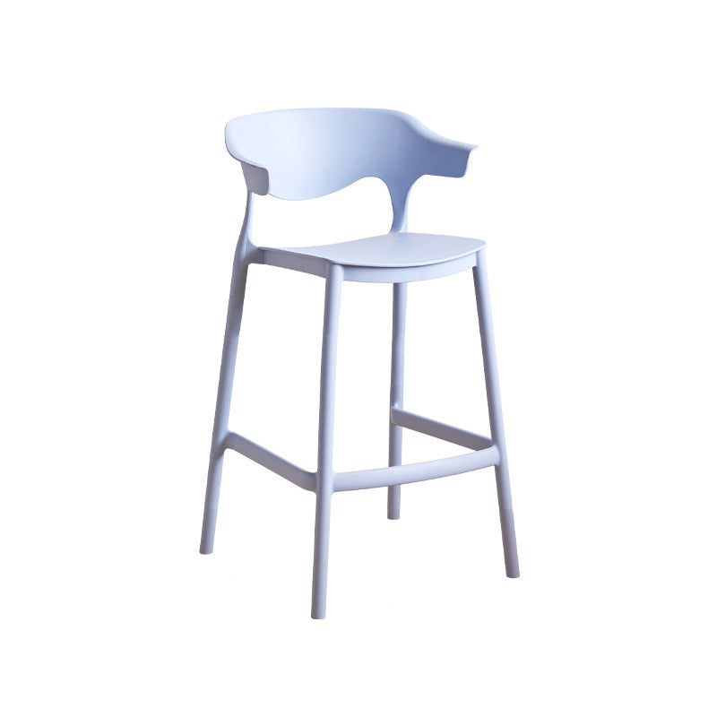 Stackable Plastic Indoor Counter Stools Low Back Scandinavian Bar Stools with Footrest Blue 1 Piece Counter Stool(26"H) Clearhalo 'Bar Furniture' 'Bar Stools' 'bar_stools' 'furn' 'furn_bar_stools' 'furniture_bar_stools' 'Kitchen & Dining Furniture' 'kitchen&dining_furn' 'kitchen' 'kitchen_furn' Furniture' 4339769