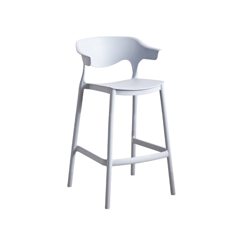 Stackable Plastic Indoor Counter Stools Low Back Scandinavian Bar Stools with Footrest Grey 1 Piece Counter Stool(26"H) Clearhalo 'Bar Furniture' 'Bar Stools' 'bar_stools' 'furn' 'furn_bar_stools' 'furniture_bar_stools' 'Kitchen & Dining Furniture' 'kitchen&dining_furn' 'kitchen' 'kitchen_furn' Furniture' 4339773