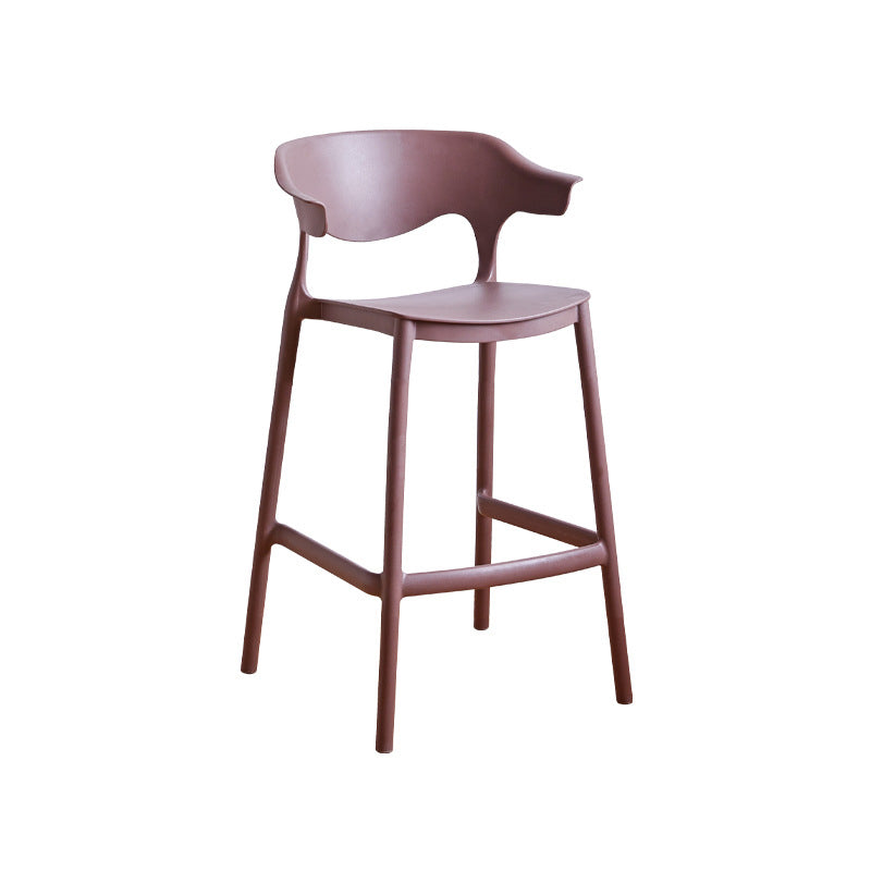 Stackable Plastic Indoor Counter Stools Low Back Scandinavian Bar Stools with Footrest Coffee 1 Piece Counter Stool(26"H) Clearhalo 'Bar Furniture' 'Bar Stools' 'bar_stools' 'furn' 'furn_bar_stools' 'furniture_bar_stools' 'Kitchen & Dining Furniture' 'kitchen&dining_furn' 'kitchen' 'kitchen_furn' Furniture' 4339776
