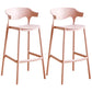 Stackable Plastic Indoor Counter Stools Low Back Scandinavian Bar Stools with Footrest Pink 2 Piece Set Bar Stool(30"H) Clearhalo 'Bar Furniture' 'Bar Stools' 'bar_stools' 'furn' 'furn_bar_stools' 'furniture_bar_stools' 'Kitchen & Dining Furniture' 'kitchen&dining_furn' 'kitchen' 'kitchen_furn' Furniture' 4339779