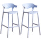 Stackable Plastic Indoor Counter Stools Low Back Scandinavian Bar Stools with Footrest Blue 2 Piece Set Bar Stool(30"H) Clearhalo 'Bar Furniture' 'Bar Stools' 'bar_stools' 'furn' 'furn_bar_stools' 'furniture_bar_stools' 'Kitchen & Dining Furniture' 'kitchen&dining_furn' 'kitchen' 'kitchen_furn' Furniture' 4339780