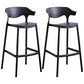 Stackable Plastic Indoor Counter Stools Low Back Scandinavian Bar Stools with Footrest Black 2 Piece Set Bar Stool(30"H) Clearhalo 'Bar Furniture' 'Bar Stools' 'bar_stools' 'furn' 'furn_bar_stools' 'furniture_bar_stools' 'Kitchen & Dining Furniture' 'kitchen&dining_furn' 'kitchen' 'kitchen_furn' Furniture' 4339781