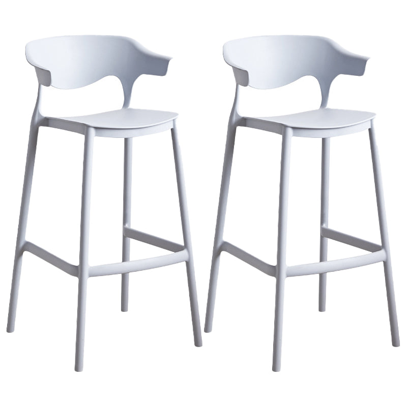 Stackable Plastic Indoor Counter Stools Low Back Scandinavian Bar Stools with Footrest Grey 2 Piece Set Bar Stool(30"H) Clearhalo 'Bar Furniture' 'Bar Stools' 'bar_stools' 'furn' 'furn_bar_stools' 'furniture_bar_stools' 'Kitchen & Dining Furniture' 'kitchen&dining_furn' 'kitchen' 'kitchen_furn' Furniture' 4339782