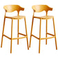 Stackable Plastic Indoor Counter Stools Low Back Scandinavian Bar Stools with Footrest Yellow 2 Piece Set Bar Stool(30"H) Clearhalo 'Bar Furniture' 'Bar Stools' 'bar_stools' 'furn' 'furn_bar_stools' 'furniture_bar_stools' 'Kitchen & Dining Furniture' 'kitchen&dining_furn' 'kitchen' 'kitchen_furn' Furniture' 4339783