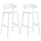 Stackable Plastic Indoor Counter Stools Low Back Scandinavian Bar Stools with Footrest White 2 Piece Set Bar Stool(30"H) Clearhalo 'Bar Furniture' 'Bar Stools' 'bar_stools' 'furn' 'furn_bar_stools' 'furniture_bar_stools' 'Kitchen & Dining Furniture' 'kitchen&dining_furn' 'kitchen' 'kitchen_furn' Furniture' 4339787