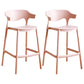 Stackable Plastic Indoor Counter Stools Low Back Scandinavian Bar Stools with Footrest Pink 2 Piece Set Counter Stool(26"H) Clearhalo 'Bar Furniture' 'Bar Stools' 'bar_stools' 'furn' 'furn_bar_stools' 'furniture_bar_stools' 'Kitchen & Dining Furniture' 'kitchen&dining_furn' 'kitchen' 'kitchen_furn' Furniture' 4339788