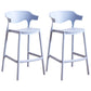 Stackable Plastic Indoor Counter Stools Low Back Scandinavian Bar Stools with Footrest Blue 2 Piece Set Counter Stool(26"H) Clearhalo 'Bar Furniture' 'Bar Stools' 'bar_stools' 'furn' 'furn_bar_stools' 'furniture_bar_stools' 'Kitchen & Dining Furniture' 'kitchen&dining_furn' 'kitchen' 'kitchen_furn' Furniture' 4339789