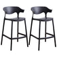 Stackable Plastic Indoor Counter Stools Low Back Scandinavian Bar Stools with Footrest Black 2 Piece Set Counter Stool(26"H) Clearhalo 'Bar Furniture' 'Bar Stools' 'bar_stools' 'furn' 'furn_bar_stools' 'furniture_bar_stools' 'Kitchen & Dining Furniture' 'kitchen&dining_furn' 'kitchen' 'kitchen_furn' Furniture' 4339790