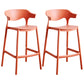 Stackable Plastic Indoor Counter Stools Low Back Scandinavian Bar Stools with Footrest Orange 2 Piece Set Counter Stool(26"H) Clearhalo 'Bar Furniture' 'Bar Stools' 'bar_stools' 'furn' 'furn_bar_stools' 'furniture_bar_stools' 'Kitchen & Dining Furniture' 'kitchen&dining_furn' 'kitchen' 'kitchen_furn' Furniture' 4339795