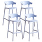 Stackable Plastic Indoor Counter Stools Low Back Scandinavian Bar Stools with Footrest Blue 4 Piece Set Bar Stool(30"H) Clearhalo 'Bar Furniture' 'Bar Stools' 'bar_stools' 'furn' 'furn_bar_stools' 'furniture_bar_stools' 'Kitchen & Dining Furniture' 'kitchen&dining_furn' 'kitchen' 'kitchen_furn' Furniture' 4339798