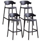 Stackable Plastic Indoor Counter Stools Low Back Scandinavian Bar Stools with Footrest Black 4 Piece Set Bar Stool(30"H) Clearhalo 'Bar Furniture' 'Bar Stools' 'bar_stools' 'furn' 'furn_bar_stools' 'furniture_bar_stools' 'Kitchen & Dining Furniture' 'kitchen&dining_furn' 'kitchen' 'kitchen_furn' Furniture' 4339799