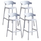 Stackable Plastic Indoor Counter Stools Low Back Scandinavian Bar Stools with Footrest Grey 4 Piece Set Bar Stool(30"H) Clearhalo 'Bar Furniture' 'Bar Stools' 'bar_stools' 'furn' 'furn_bar_stools' 'furniture_bar_stools' 'Kitchen & Dining Furniture' 'kitchen&dining_furn' 'kitchen' 'kitchen_furn' Furniture' 4339800