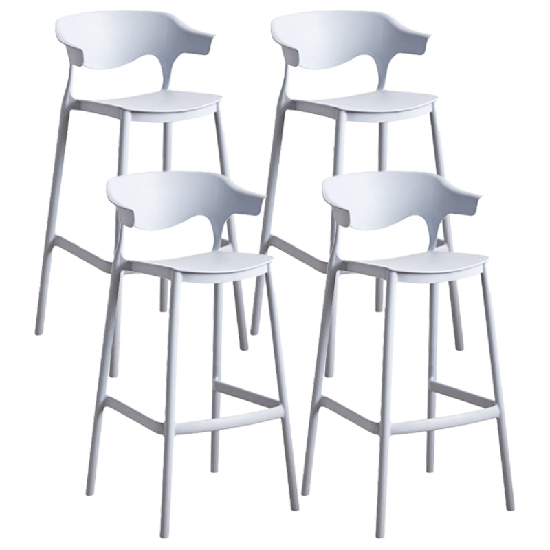 Stackable Plastic Indoor Counter Stools Low Back Scandinavian Bar Stools with Footrest Grey 4 Piece Set Bar Stool(30"H) Clearhalo 'Bar Furniture' 'Bar Stools' 'bar_stools' 'furn' 'furn_bar_stools' 'furniture_bar_stools' 'Kitchen & Dining Furniture' 'kitchen&dining_furn' 'kitchen' 'kitchen_furn' Furniture' 4339800