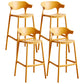 Stackable Plastic Indoor Counter Stools Low Back Scandinavian Bar Stools with Footrest Yellow 4 Piece Set Bar Stool(30"H) Clearhalo 'Bar Furniture' 'Bar Stools' 'bar_stools' 'furn' 'furn_bar_stools' 'furniture_bar_stools' 'Kitchen & Dining Furniture' 'kitchen&dining_furn' 'kitchen' 'kitchen_furn' Furniture' 4339801