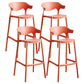 Stackable Plastic Indoor Counter Stools Low Back Scandinavian Bar Stools with Footrest Orange 4 Piece Set Bar Stool(30"H) Clearhalo 'Bar Furniture' 'Bar Stools' 'bar_stools' 'furn' 'furn_bar_stools' 'furniture_bar_stools' 'Kitchen & Dining Furniture' 'kitchen&dining_furn' 'kitchen' 'kitchen_furn' Furniture' 4339804